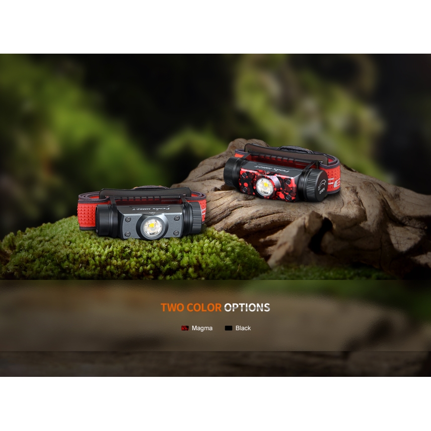 Fenix HM62TMGM - Lampe frontale à intensité variable rechargeable LED/USB IP68 1200 lm 280 h