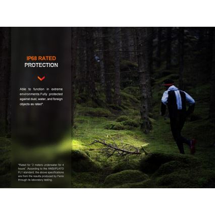 Fenix HM62TMGM - Lampe frontale à intensité variable rechargeable LED/USB IP68 1200 lm 280 h