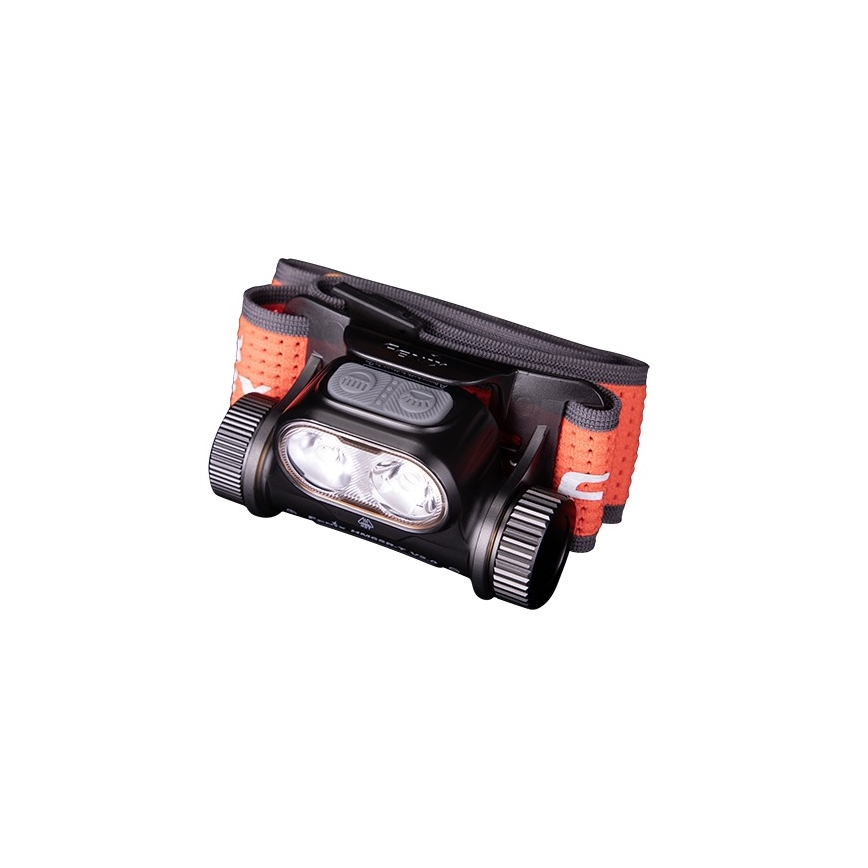 Fenix HM65RTV20BLC- Lampe frontale rechargeable à intensité variable LED/USB/2xCR123A IP68 3400 mAh noir/orange