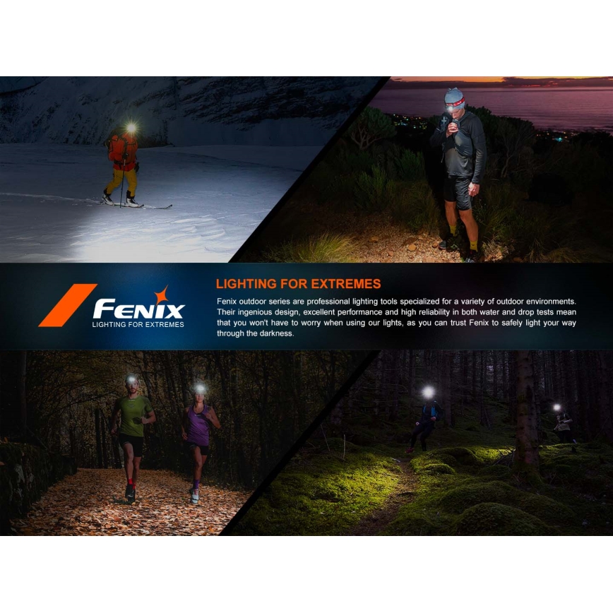 Fenix HP12RTABL - Lampe frontale rechargeable LED à intensité réglable LED/USB 4000 mAh IP66 1300 lm 310 h noire