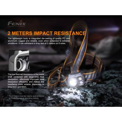Fenix HP16R1250 - Lampe frontale rechargeable 3xLED/USB 4xAA IP66 1250 lm 600 h 3000 mAh