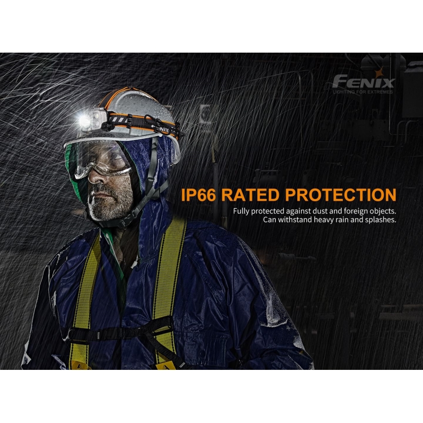 Fenix HP16R1250 - Lampe frontale rechargeable 3xLED/USB 4xAA IP66 1250 lm 600 h 3000 mAh