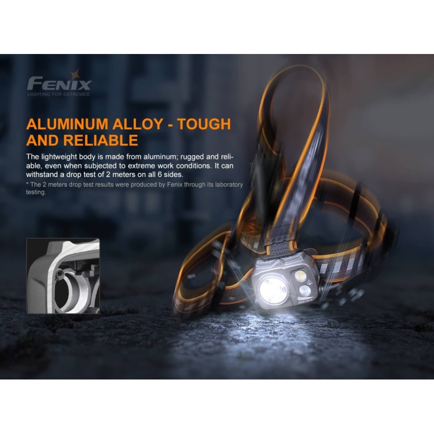 Fenix HP25RV20- Lampe frontale rechargeable à intensité variable 3xLED/1x21700 IP66 1600 lm 800 h