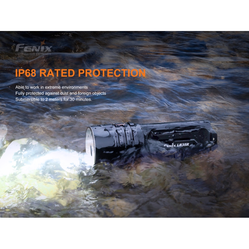 Fenix LR35R - Lampe torche rechargeable  6xLED/2x21700 4000 mAh IP68 10000 lm 80 hrs