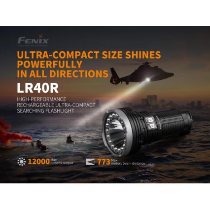 Fenix LR40R - Lampe torche rechargeable 19xLED/USB IP68 12000 lm 92 hrs