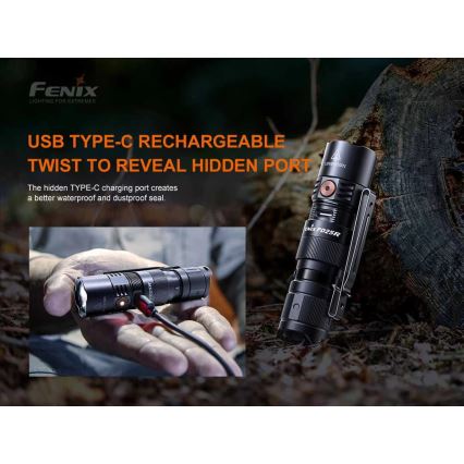 Fenix PD25R - Lampe torche rechargeable LED/USB/1xCR123A IP68 800 lm 70 h 700 mAh