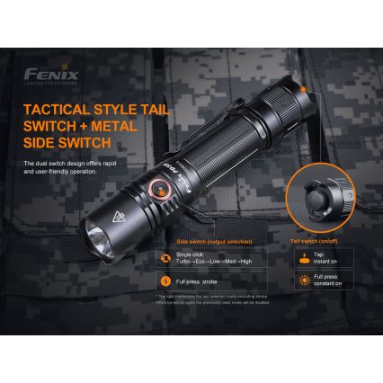 Fenix PD35V30 - Lampe torche rechargeable LED/USB/2xCR123A IP68 1700 brillant 230 h 2600 mAh