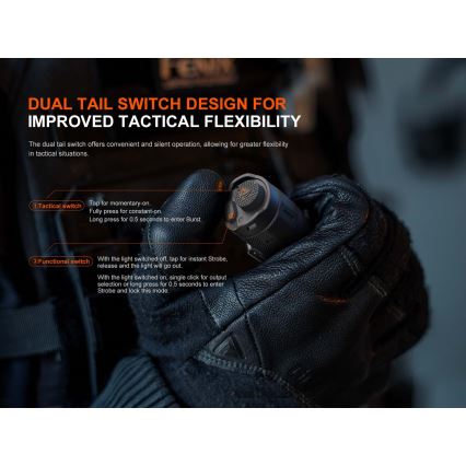 Fenix TK17BLK - Lampe torche LED rechargeable à intensité variable LED/USB 6000 mAh IP68 3600 lm 60 h noire