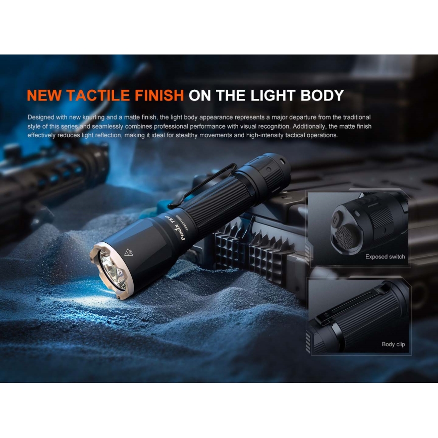 Fenix TK17BLK - Lampe torche LED rechargeable à intensité variable LED/USB 6000 mAh IP68 3600 lm 60 h noire