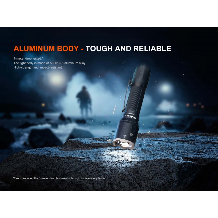 Fenix TK17BLK - Lampe torche LED rechargeable à intensité variable LED/USB 6000 mAh IP68 3600 lm 60 h noire