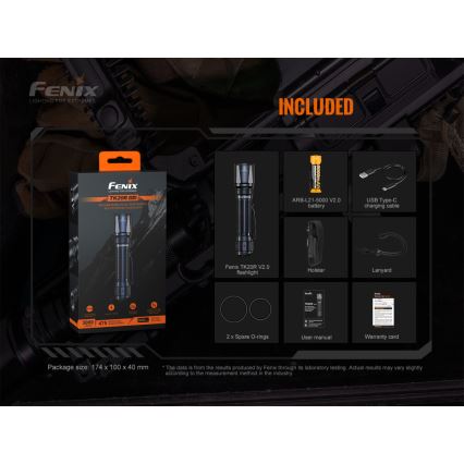 Fenix TK20RV20 - Lampe torche tactique rechargeable LED/USB IP68 3000 lm 48 hrs