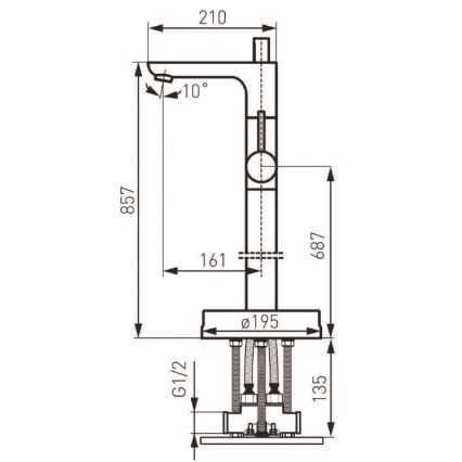 FERRO - Ensemble pour baignoire îlot FIESTA avec mitigeur, chrome brillant