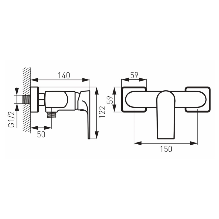 FERRO - Mitigeur de douche ALGEO SQUARE chromé brillant