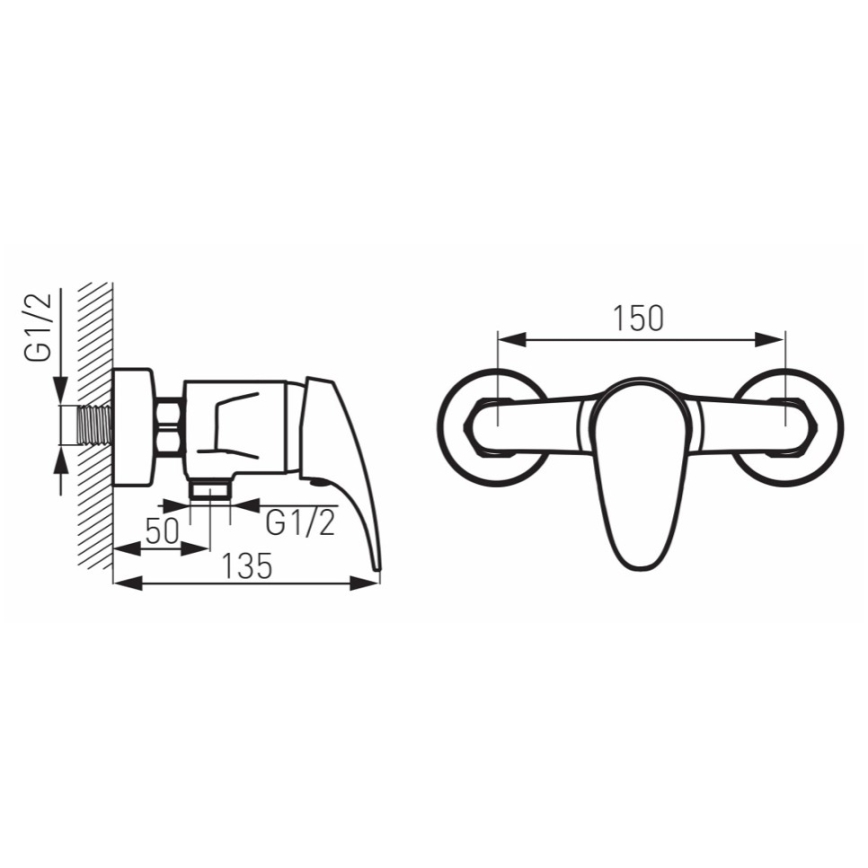 FERRO - Mitigeur de douche ONE chrome brillant