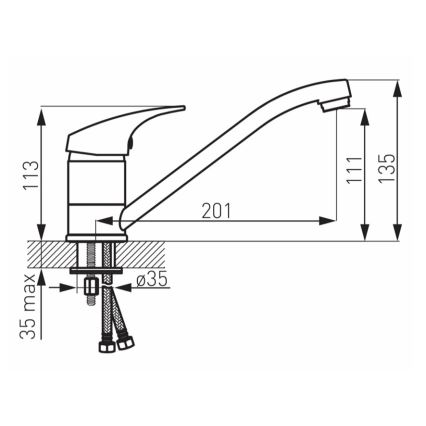 FERRO - Mitigeur d'évier ONE chrome brillant