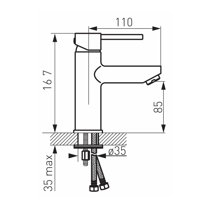 FERRO - Mitigeur pour lavabo + bonde FIESTA chrome brillant