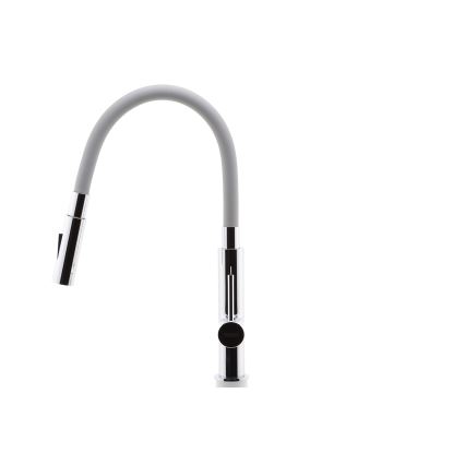 FERRO - Robinet d'évier avec bras flexible chrome brillant/gris