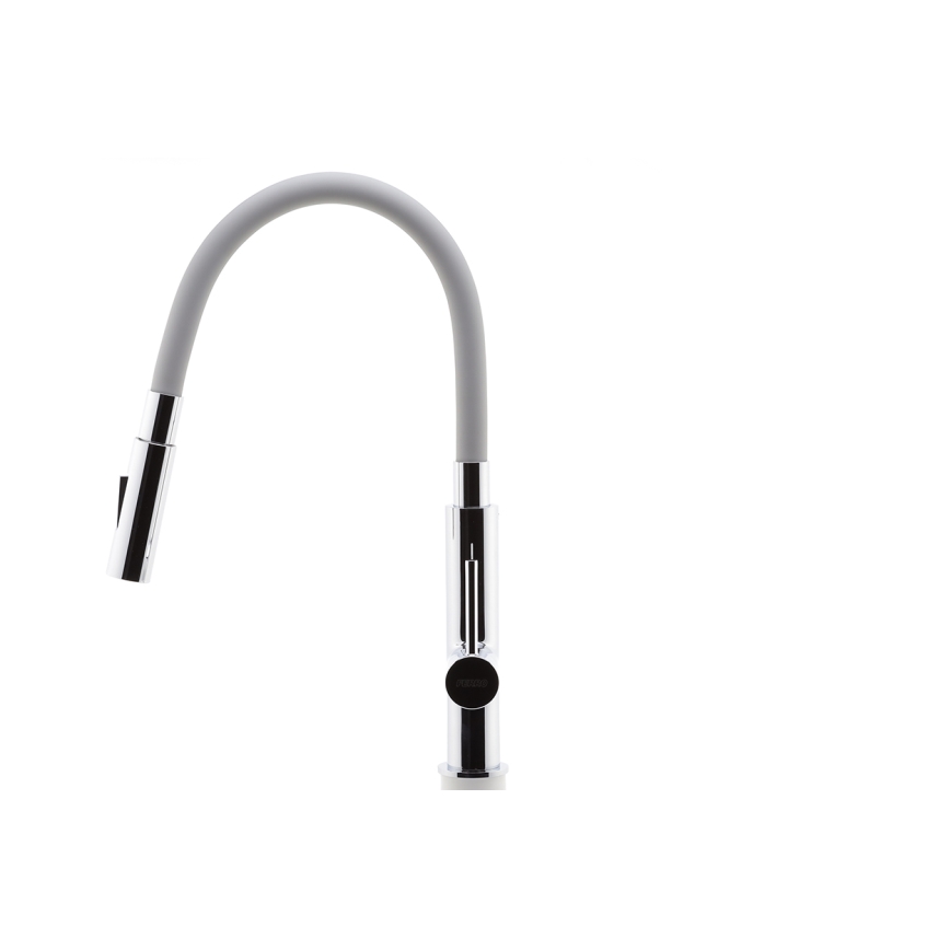 FERRO - Robinet d'évier avec bras flexible chrome brillant/gris