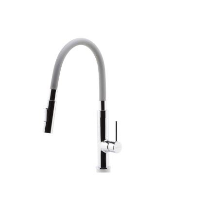 FERRO - Robinet d'évier avec bras flexible chrome brillant/gris