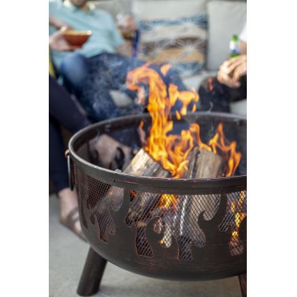 Feu de camp portatif au bois avec grille WILDFIRE d. 61 cm