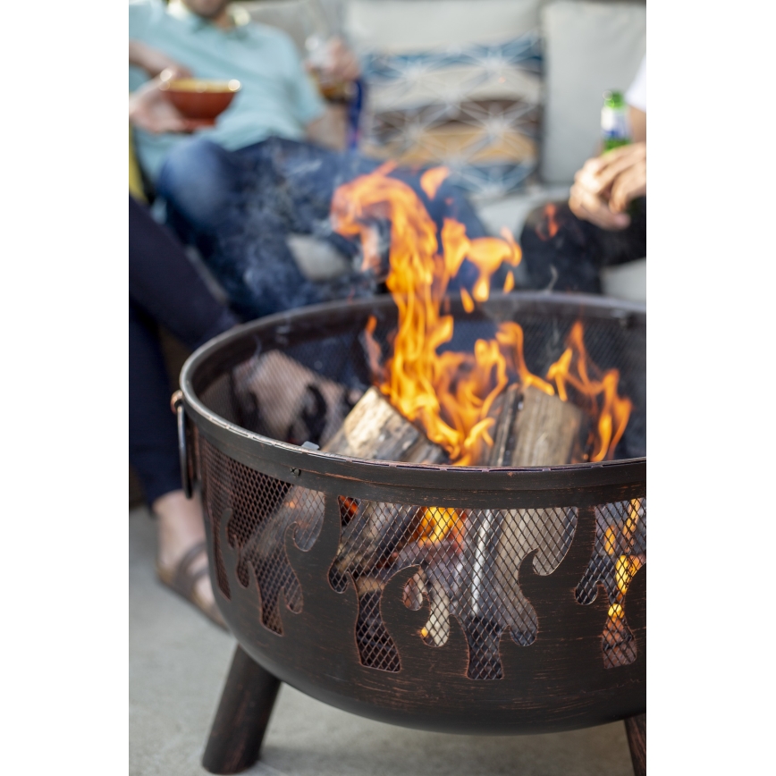 Feu de camp portatif au bois avec grille WILDFIRE d. 61 cm