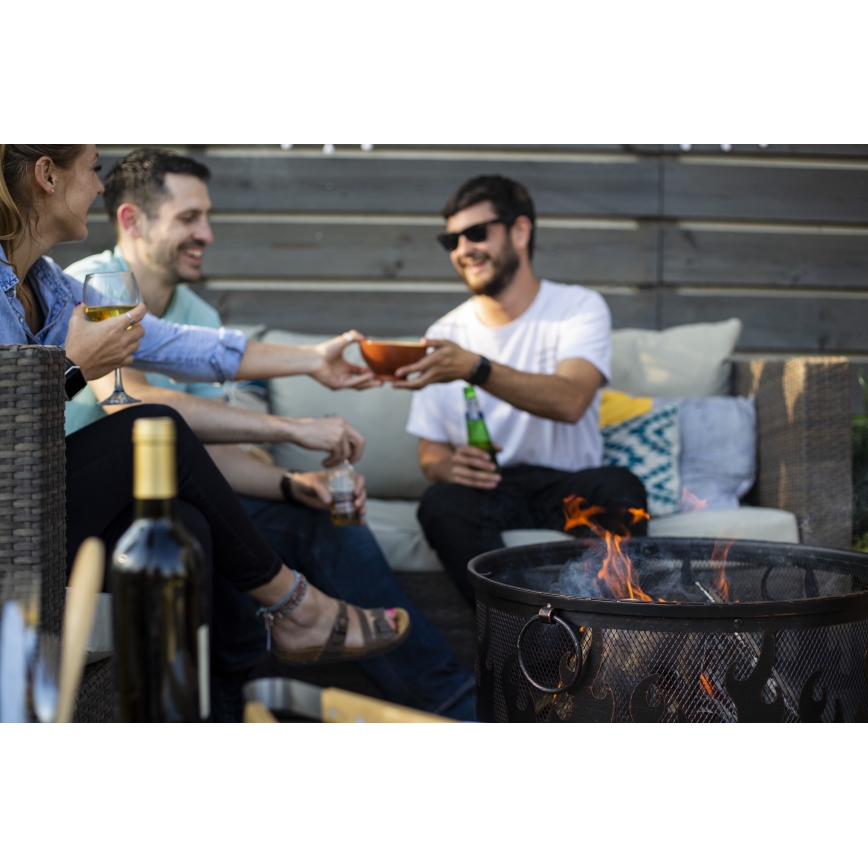Feu de camp portatif au bois avec grille WILDFIRE d. 61 cm