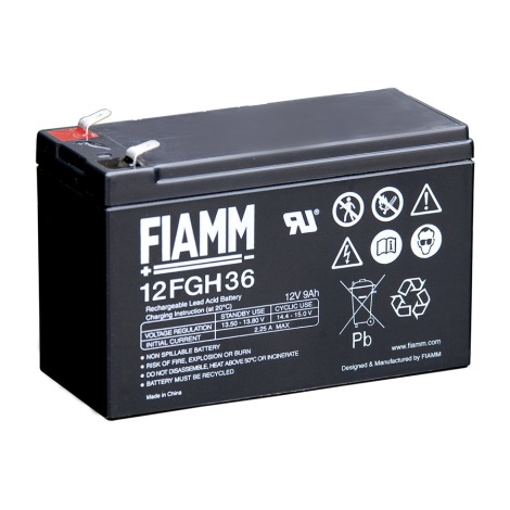 Fiamm 12FGH36 - Batterie au plomb 12V/9Ah/faston 6,3mm