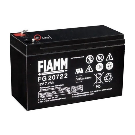 Fiamm FG20722 - Batterie au plomb 12V/7,2Ah/faston 6,3mm
