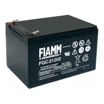 Fiamm FGC21202 - Batterie cyclique au plomb 12V/12Ah/faston 6,3mm