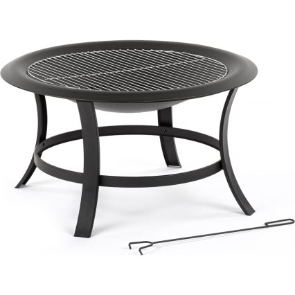 Fieldmann - Feu de camps portable circulaire avec une grille d. 74 cm