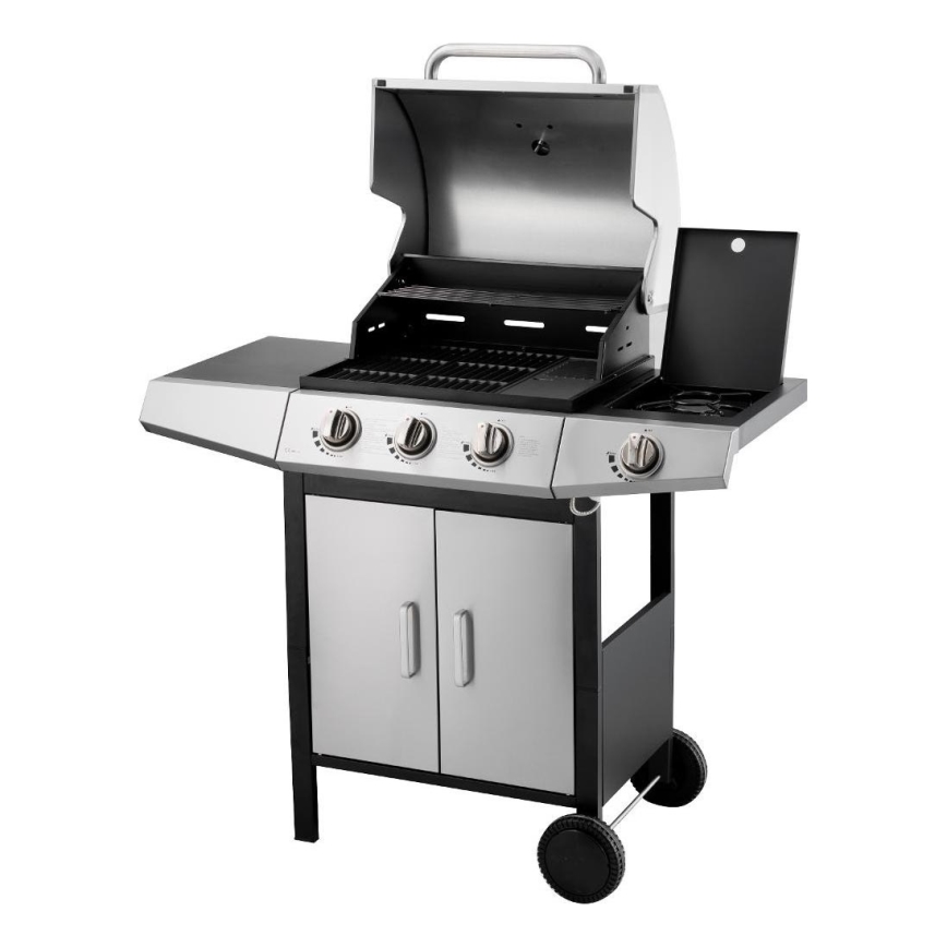Fieldmann - Gril à gaz 4x brûleur chrome mat/noir