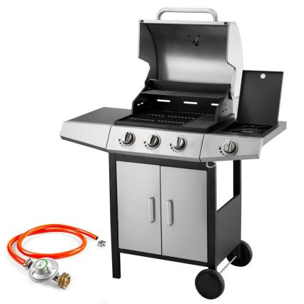 Fieldmann - Gril à gaz 4x brûleur chrome mat/noir