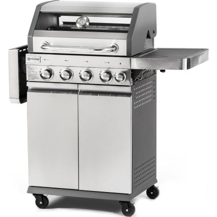 Fieldmann - Gril à gaz 5 brûleurs, finition chrome mat