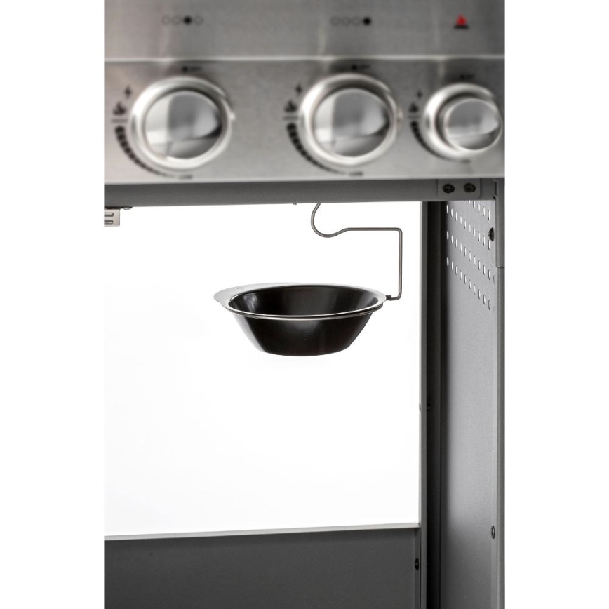 Fieldmann - Gril à gaz 5 brûleurs, finition chrome mat