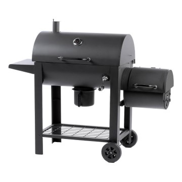 Fieldmann - Grill au charbon avec fumoir noir
