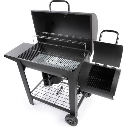 Fieldmann - Grill au charbon avec fumoir noir
