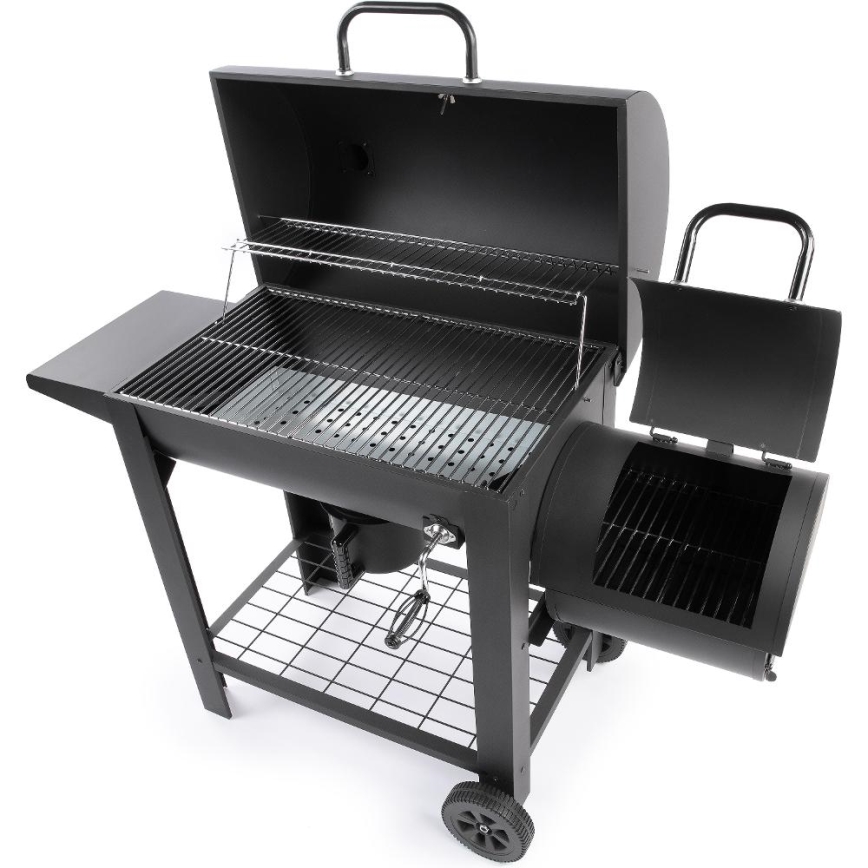 Fieldmann - Grill au charbon avec fumoir noir
