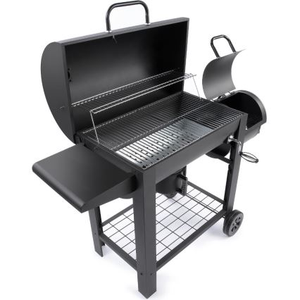 Fieldmann - Grill au charbon avec fumoir noir
