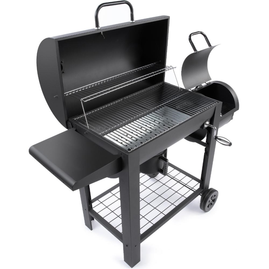 Fieldmann - Grill au charbon avec fumoir noir