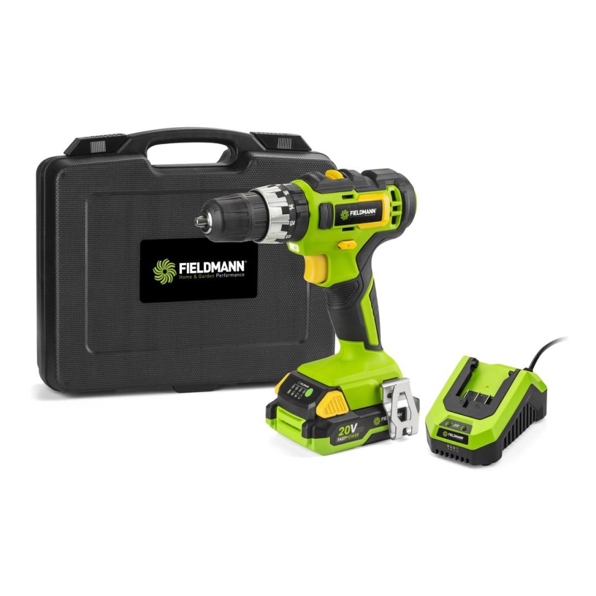 Fieldmann - Perceuse sans fil 2000 mAh 20V + station de charge rapide