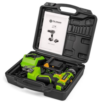 Fieldmann - Perceuse sans fil 2000 mAh 20V + station de charge rapide