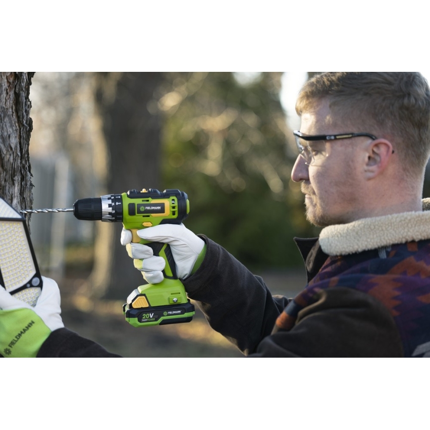Fieldmann - Perceuse sans fil 2000 mAh 20V + station de charge rapide