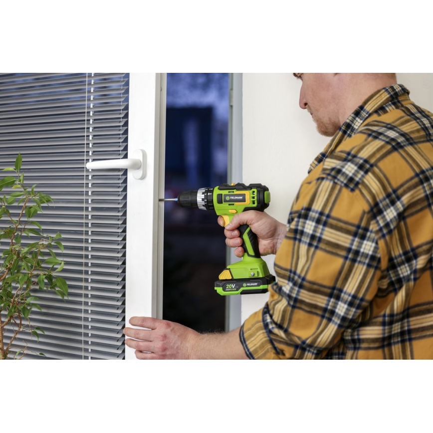 Fieldmann - Perceuse sans fil 2000 mAh 20V + station de charge rapide
