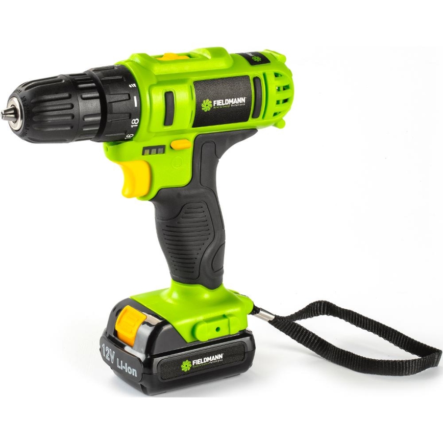 Fieldmann - Perceuse-visseuse sans fil livrée avec accessoires, 12 V, 1300 mAh