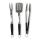 Fieldmann - Set de 3 ustensiles pour barbecue en acier inoxydable