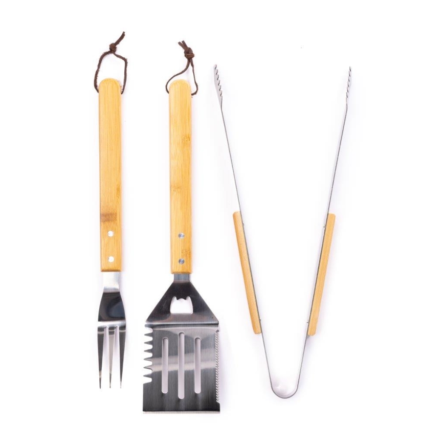 Fieldmann - Ustensiles en acier inoxydable pour grill avec une malette 3 pcs
