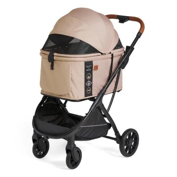 Fikago - Poussette pour chiens et chats AGILE HUGGY beige