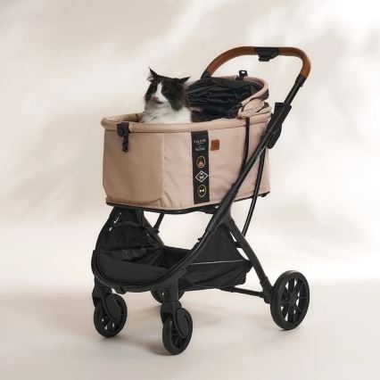 Fikago - Poussette pour chiens et chats AGILE HUGGY beige