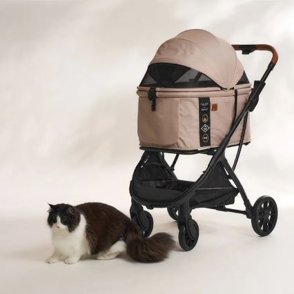Fikago - Poussette pour chiens et chats AGILE HUGGY beige