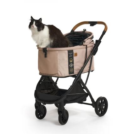 Fikago - Poussette pour chiens et chats AGILE HUGGY beige